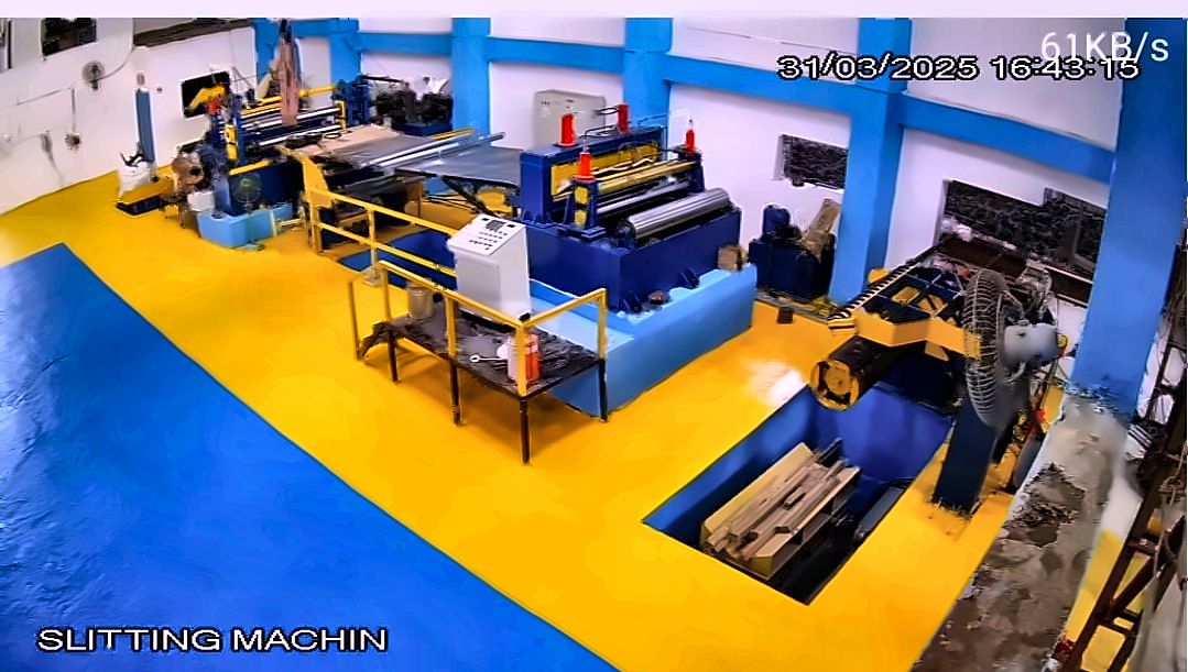 Coil slitting line running in production at Kavya Manufacturing, Taloja MIDC