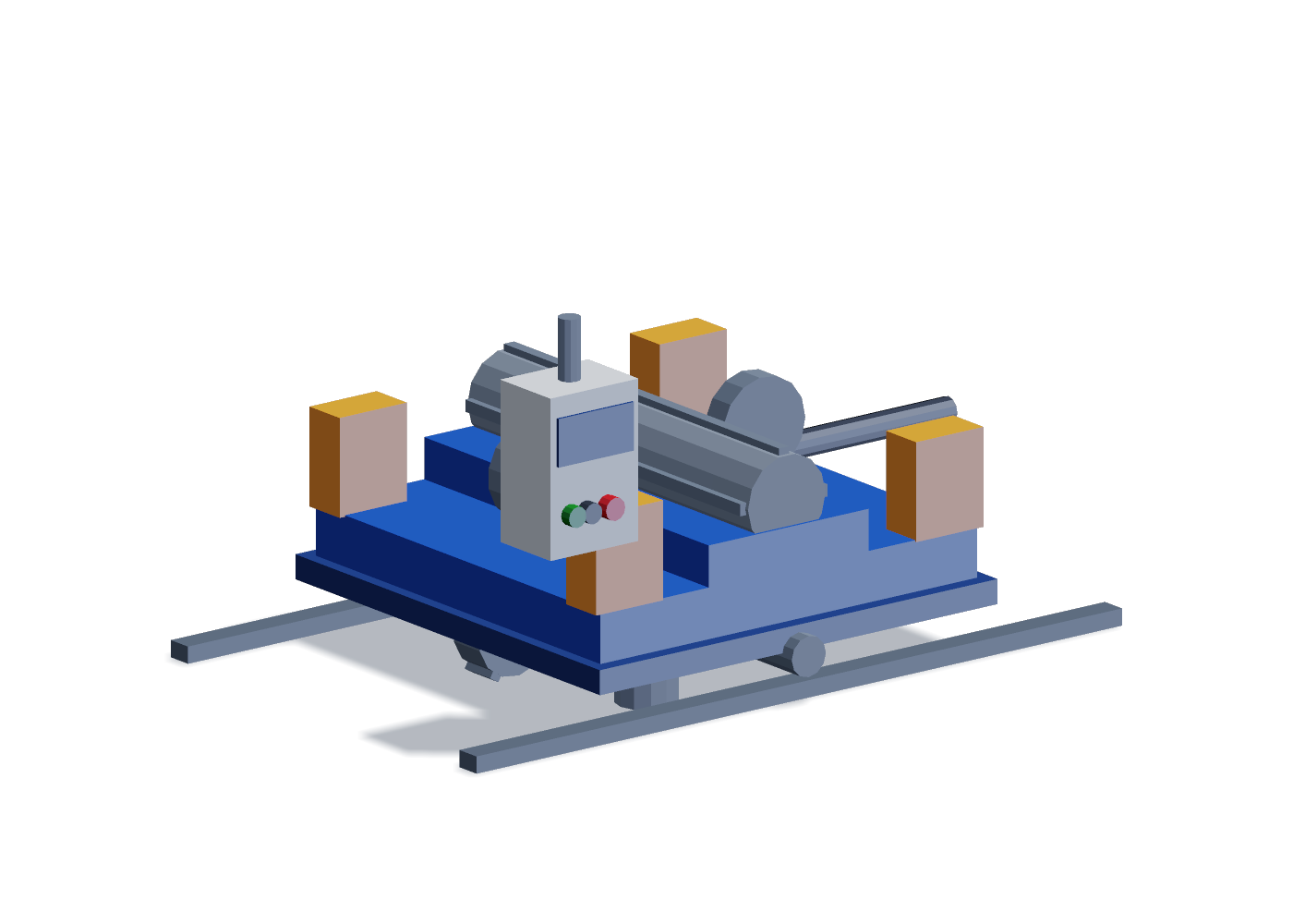 Exit car — carries the finished coil off the recoiler mandrel